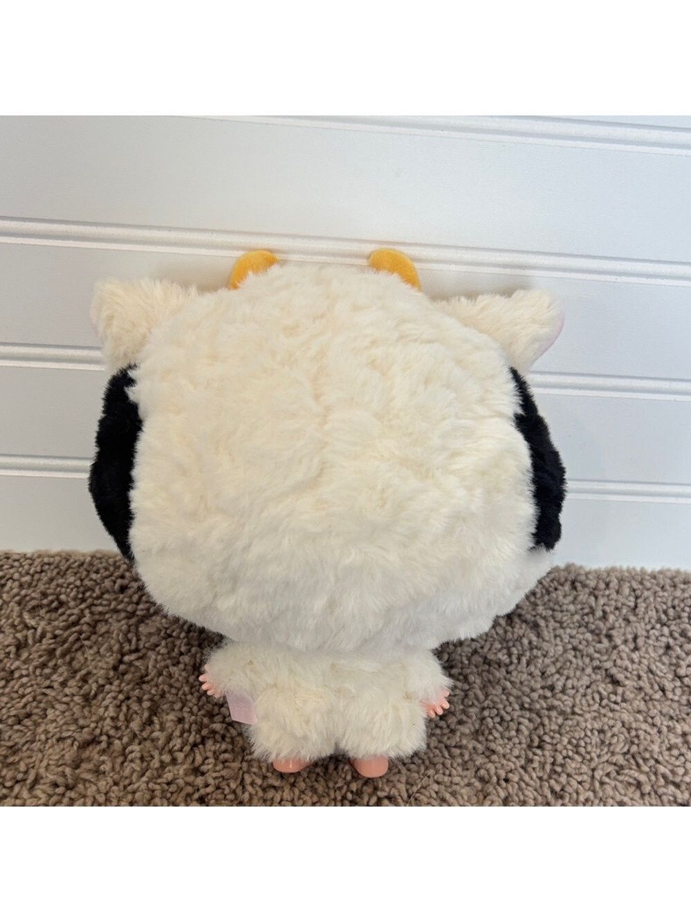 Adorable Plush Monster Stuffed Animal - Cream and Black - Picture 4 of 5